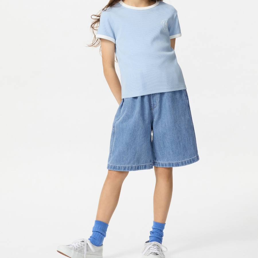 UNIQLO KIDS Painter Easy Half Pants (Denim)