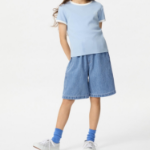UNIQLO KIDS Painter Easy Half Pants (Denim)