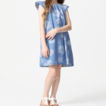 UNIQLO GIRLS Printed Denim Dress (Short Sleeve)