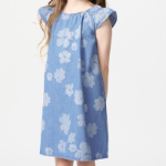 UNIQLO GIRLS Printed Denim Dress (Short Sleeve)