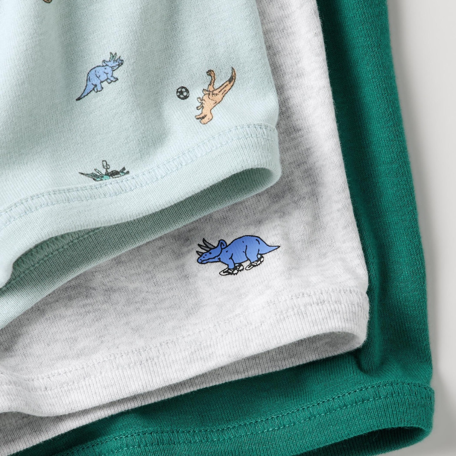 UNIQLO BOYS Boxer Briefs 3-Pack (Dinosaur Print)(Набор из трех цветов)