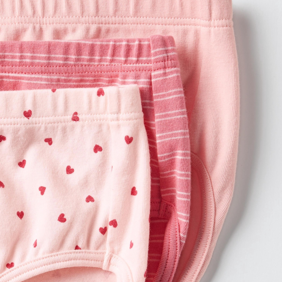 UNIQLO GIRLS Stretch Cotton Shorts (3P·Regular) – Heart Print(Набор из трех цветов)