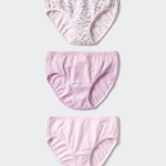 UNIQLO GIRLS Stretch Cotton Shorts (3P·Regular) – Flower Print(Набор из трех цветов)