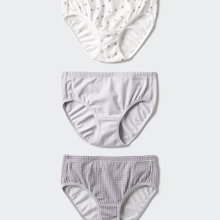 UNIQLO GIRLS Stretch Cotton Shorts (3P·Regular) – Cherry Print(Набор из трех цветов)