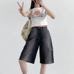 Женские бермуды-карго с карманами и длиной от 5 до 8