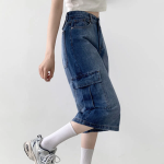 Женские бермуды-карго с карманами и длиной от 5 до 8