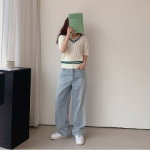 Женские летние wide-fit джинсы с эластичным поясом