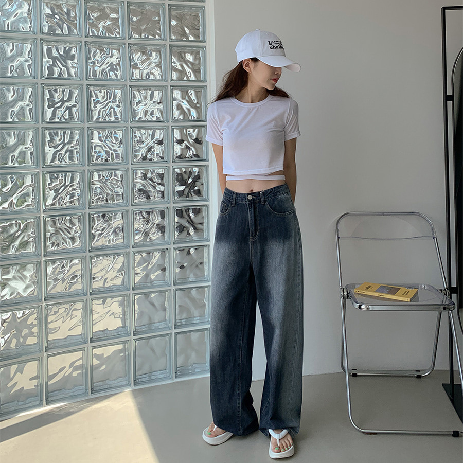 Женские летние wide-fit джинсы с эластичным поясом