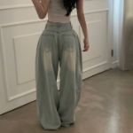 Женские облегчённые wide-fit джинсы с эффектом охлаждения и защипами по бокам