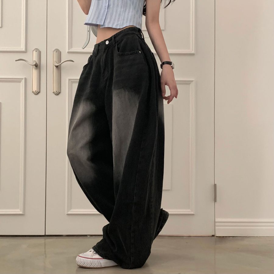 Женские облегчённые wide-fit джинсы с эффектом охлаждения и защипами по бокам