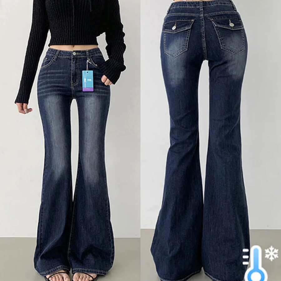 Женские охлаждающие bootcut джинсы с заниженной талией и эластичным эффектом