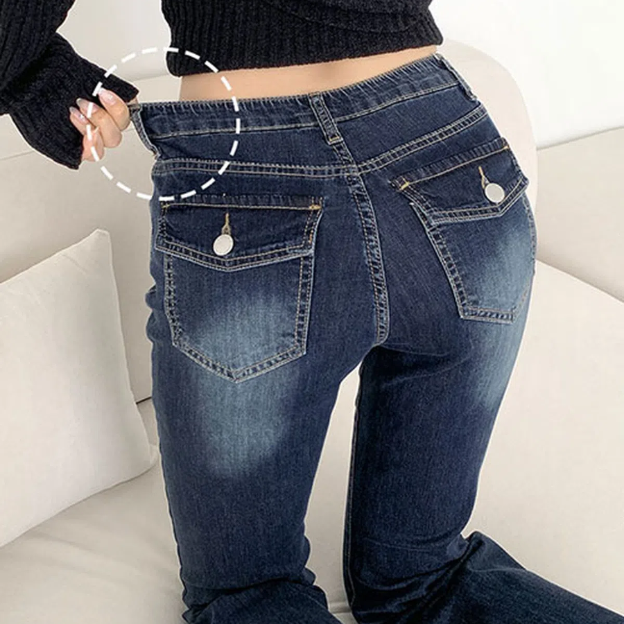 Женские охлаждающие bootcut джинсы с заниженной талией и эластичным эффектом