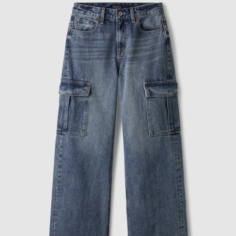 WHO.A.U — женские джинсы в стиле карго Cargo Denim Pants (F)
