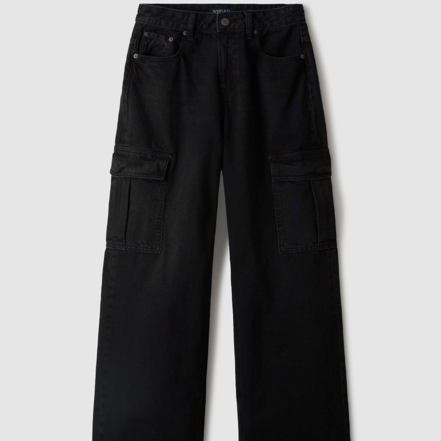 WHO.A.U — женские джинсы в стиле карго Cargo Denim Pants (F)