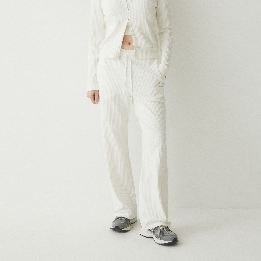 WHO.A.U — широкие трикотажные брюки Ribbed Wide Pants