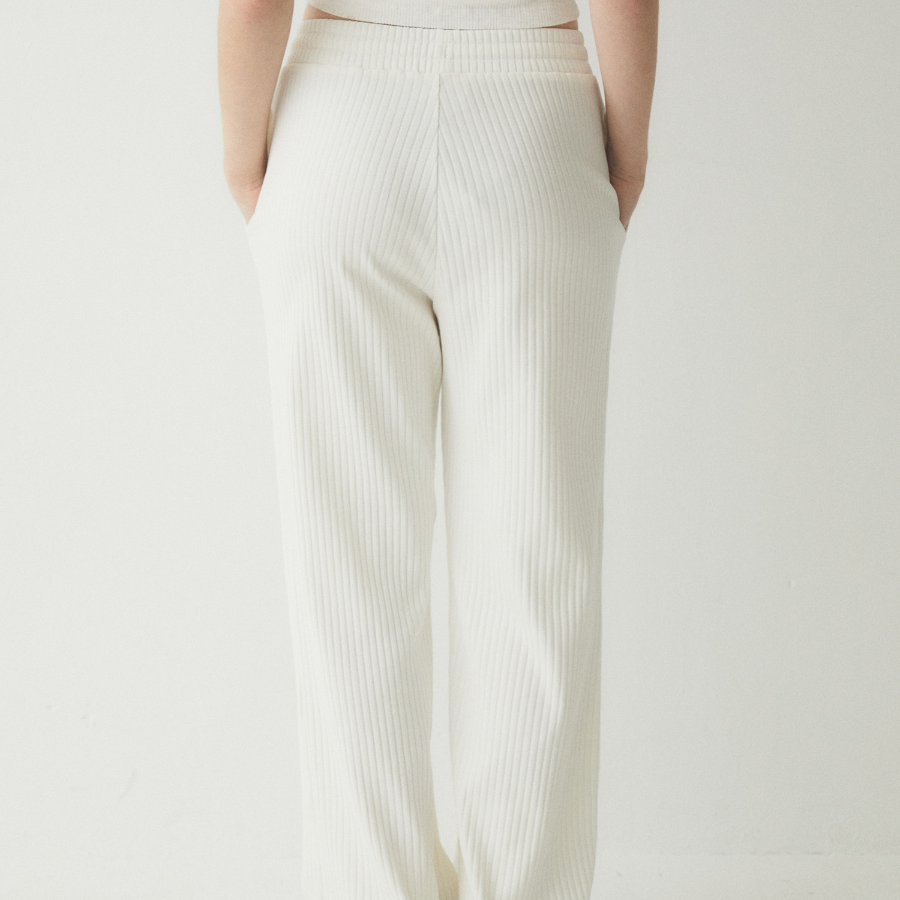WHO.A.U — широкие трикотажные брюки Ribbed Wide Pants