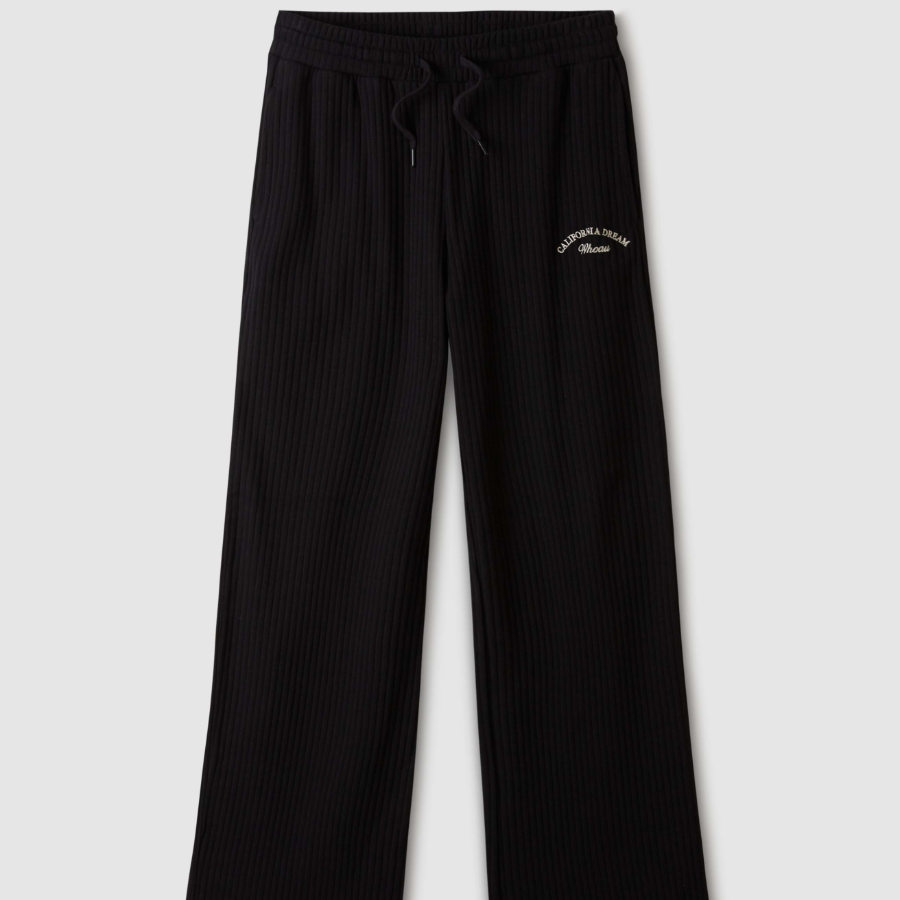 WHO.A.U — широкие трикотажные брюки Ribbed Wide Pants