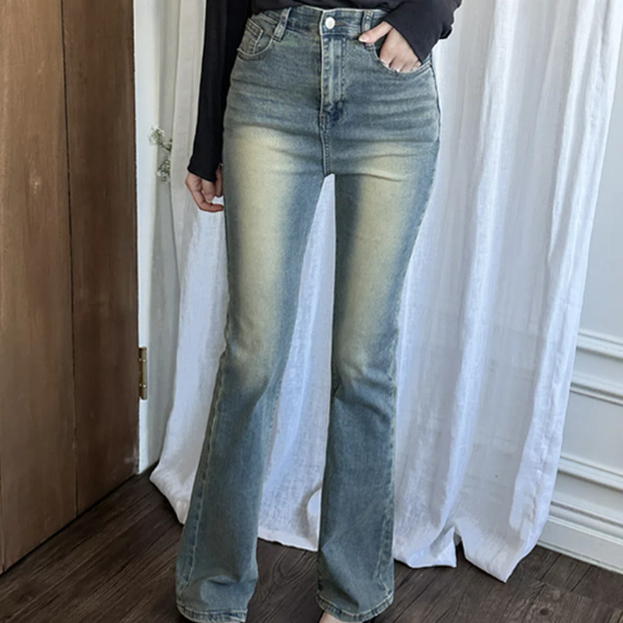 Женские буткат джинсы с полной эластичностью и внутренней резинкой на поясе