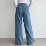 Женские широкие джинсы с одной защипкой без эластана, в трёх вариантах длины