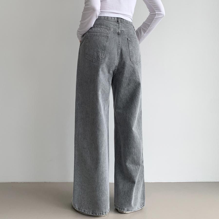 Женские широкие джинсы с одной защипкой без эластана, в трёх вариантах длины