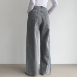 Женские широкие джинсы с одной защипкой без эластана, в трёх вариантах длины