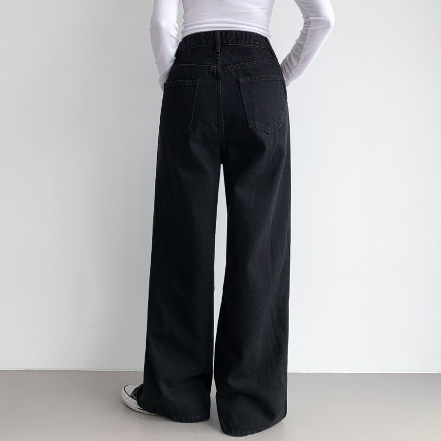 Женские широкие джинсы с одной защипкой без эластана, в трёх вариантах длины