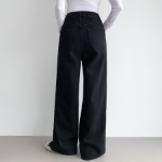 Женские широкие джинсы с одной защипкой без эластана, в трёх вариантах длины