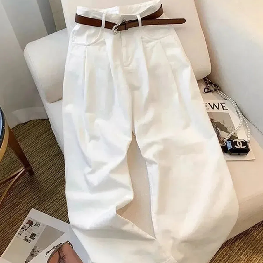 Rodin High-Waist Pin-Tuck Wide Pants