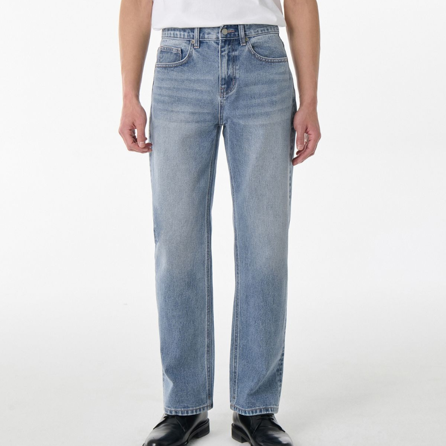 Common Brush Straight Denim Pants (Light Indigo)