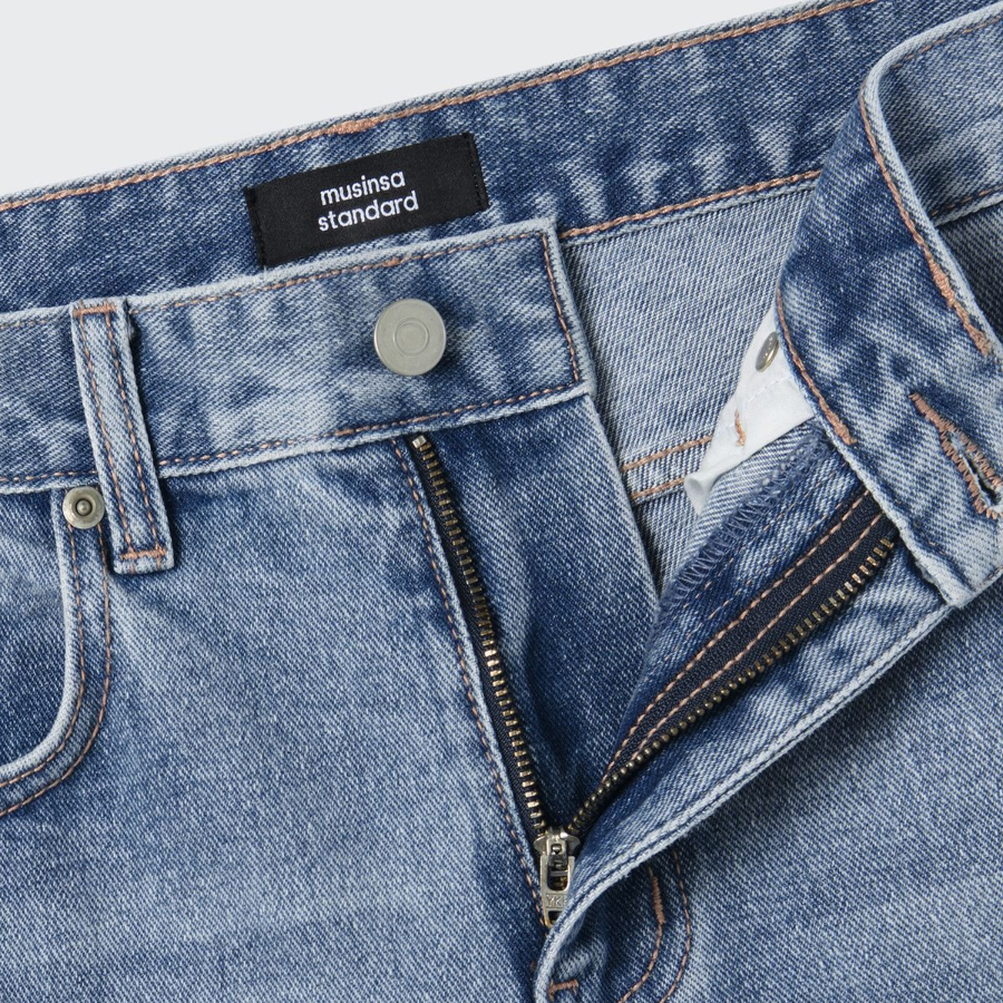 Common Brush Straight Denim Pants (Light Indigo)