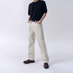 Regular Fit Denim Pants (Cream)