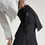 Layered Wrap Skirt Slacks