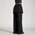 Layered Wrap Skirt Slacks
