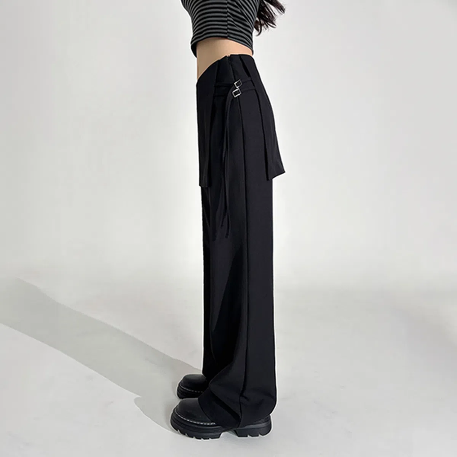Layered Wrap Skirt Slacks