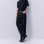 Wide Denim Pants (Washed Black)