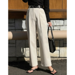 Edgeyoua Daily Look Pintuck Cotton Pants Slacks