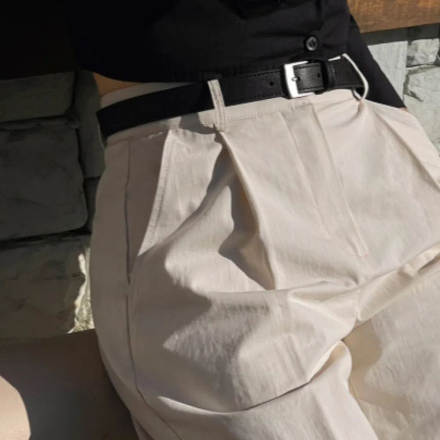 Edgeyoua Daily Look Pintuck Cotton Pants Slacks