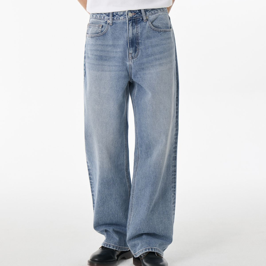 Common Brush Wide Denim Pants (Light Indigo)