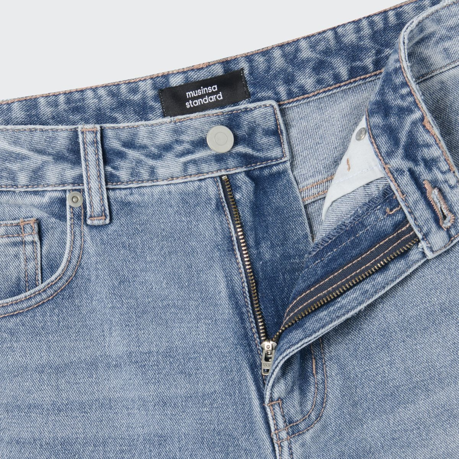 Common Brush Wide Denim Pants (Light Indigo)