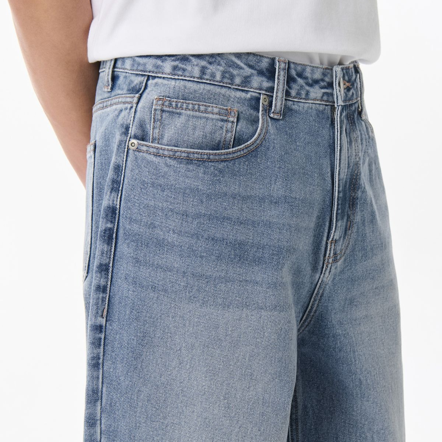 Common Brush Wide Denim Pants (Light Indigo)