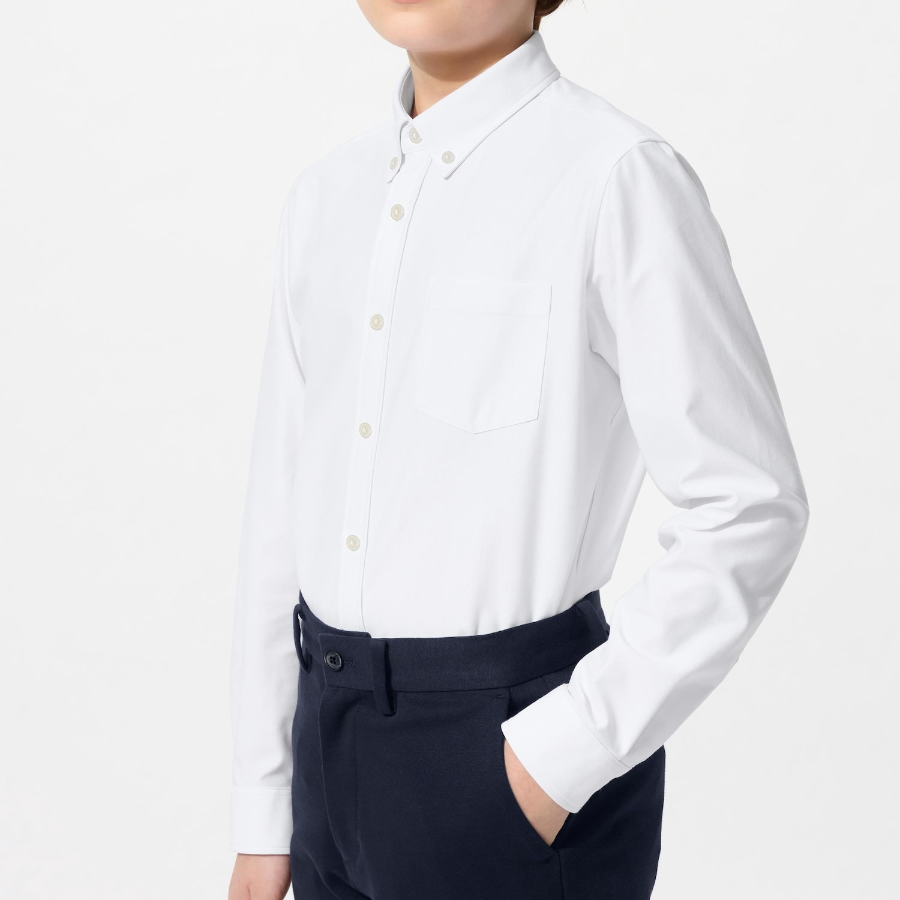 UNIQLO KIDS Fine Cloth Comfort Shirt (Long Sleeve)