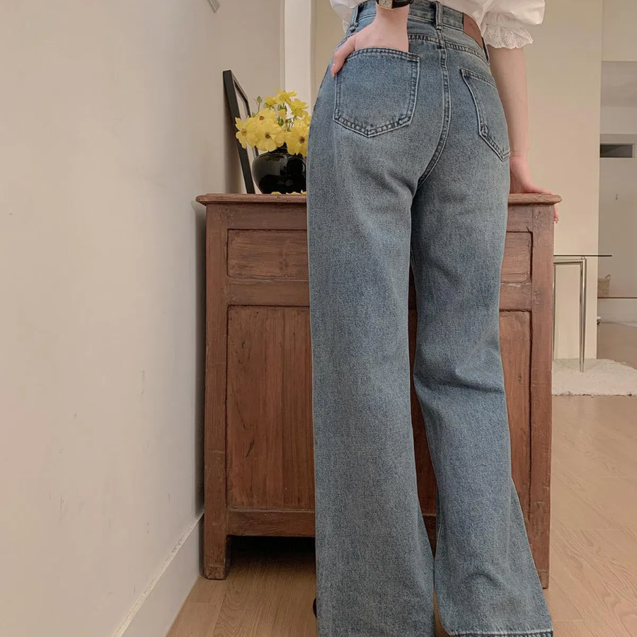 Женские широкие джинсы прямого кроя Nehmen