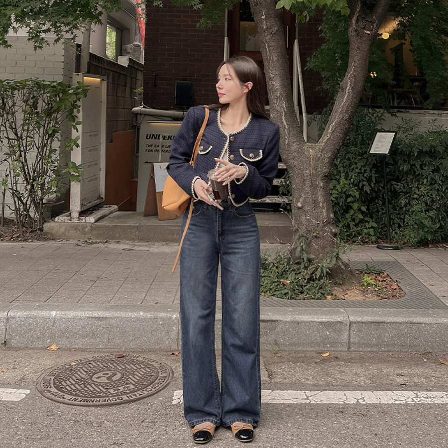 Женские широкие джинсы прямого кроя Nehmen