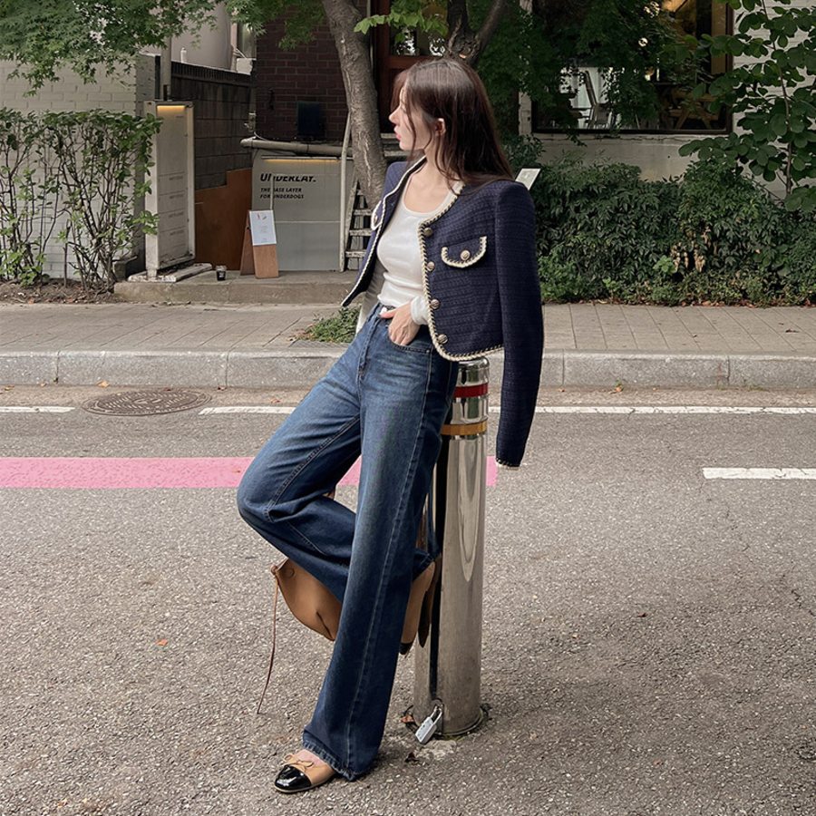 Женские широкие джинсы прямого кроя Nehmen