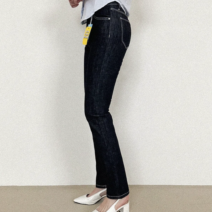 Женские необработанные джинсы с высокой посадкой, прямым кроем и скрытой резинкой