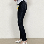 Женские необработанные джинсы с высокой посадкой, прямым кроем и скрытой резинкой