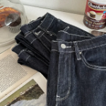 Женские необработанные джинсы с высокой посадкой, прямым кроем и скрытой резинкой