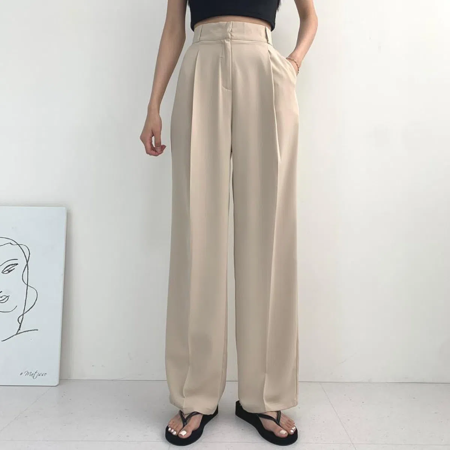 Cooling Back-Banding Pintuck Slacks
