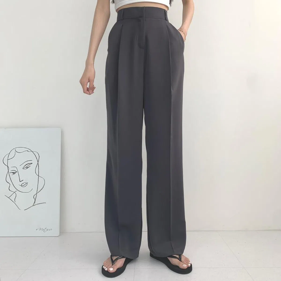 Cooling Back-Banding Pintuck Slacks