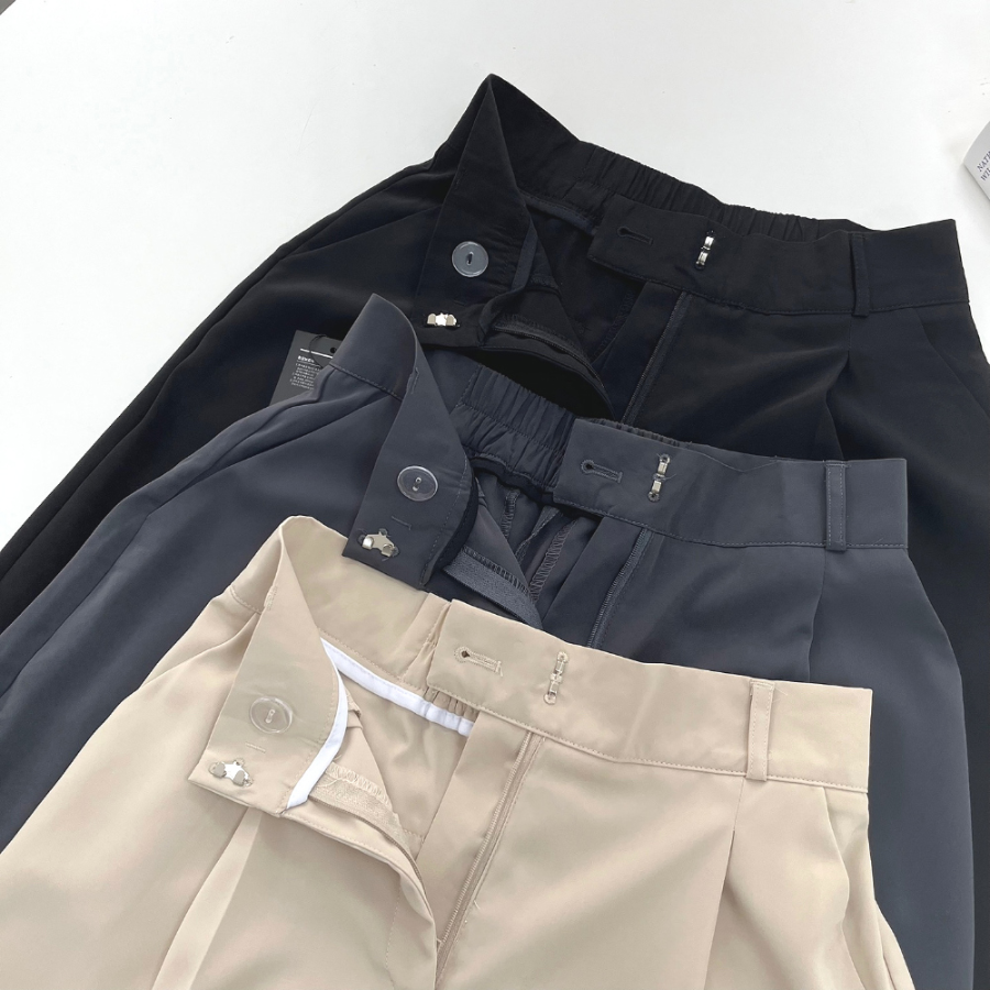 Cooling Back-Banding Pintuck Slacks